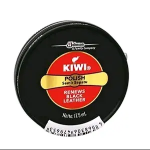 [1 pcs]Kiwi semir sepatu hitam padat 17,5ml & 45ml pengkilap sepatu
