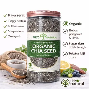 Organic Chia Seed 500 gram (1/2kg) BPOM HALAL/ Organic Black Chia Seed