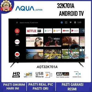 Promo AQUA Elektronik Smart Android TV AQT32K701A 32 Inch - Android 11 Elegan