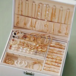 86pcs/set Elegant Vintage Jewelry Set  Multi-Layer Necklaces  Earrings Rings 4-in-1 Combo For Women Ideal For Daily Commute Mother's Day Valentine's Gift (Box Not Included)