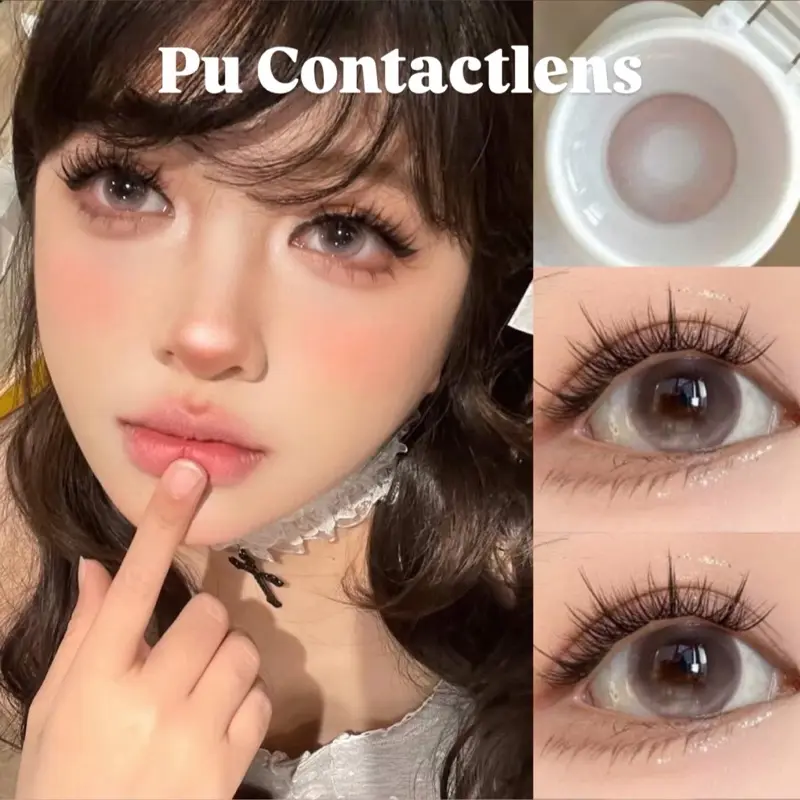 [Lens cận&0 độ]- Kính áp tròng nâu hồng sữa không viền tự nhiên ngọt ngào giãn to ( Venus brown - 14,5mm)