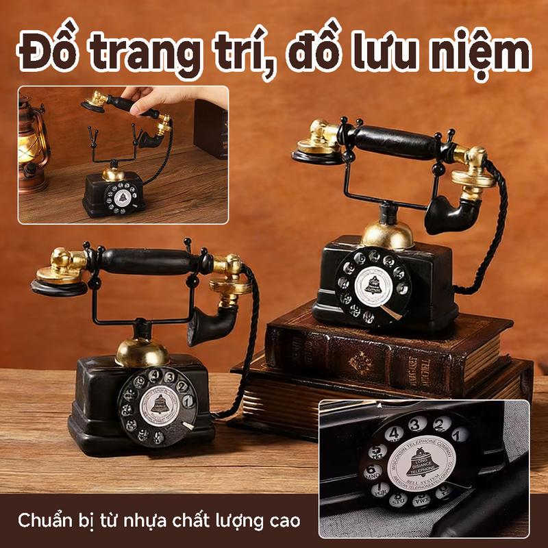 Đồ Trang Trí Điện Thoại Cổ Điển Mini Vintage - Thiết Kế Chân Thực - Nâng Cao Phong Cách Phòng Ngủ Và Phòng Khách - Chất Liệu Gỗ - Kích Thước 15x10cm