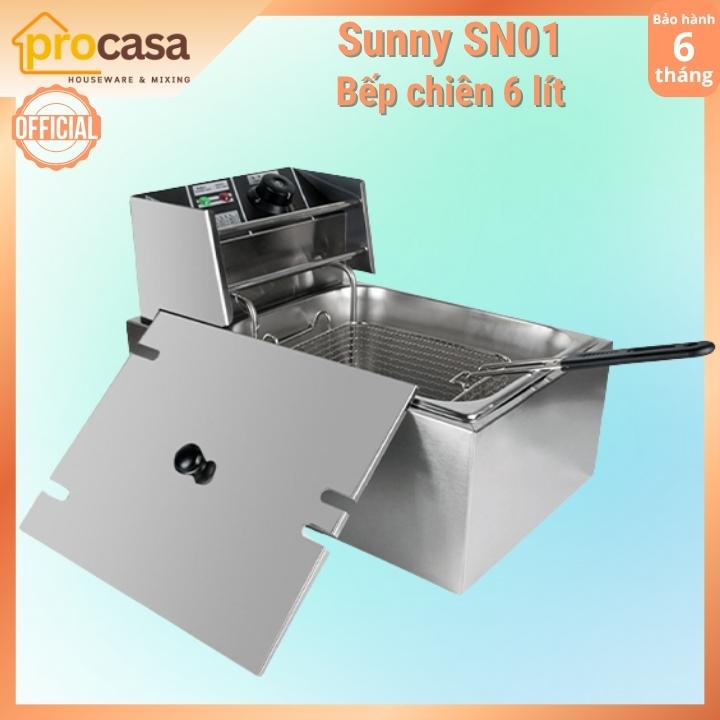 Bếp chiên nhúng đơn ngập dầu Sunny SN01 - dung tích 6 lít - 2500W - chiên gà - khoai - cá bò viên