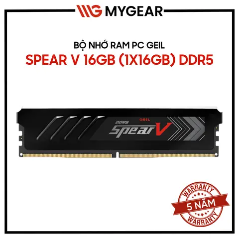 Ram PC DDR5 GEIL SPEAR V 16GB 6000MHz BLACK (GASB516GB6000C38CSC)