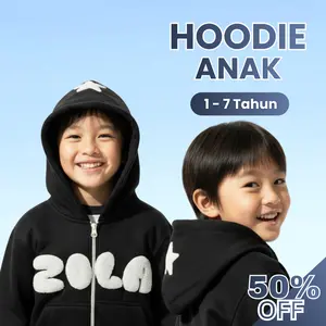 KIDZILLA Hoodie Anak Usia 2-12 Tahun Bahan Fleece Premium/Jaket Zipper Anak Streetwear
