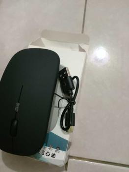 Product Review of Mouse wireless gaming silent click rechargeable laptop pc RGB slim 2.4Ghz 1600DPI LED Backlit Isi Ulang-Matte hitam from e**8 1