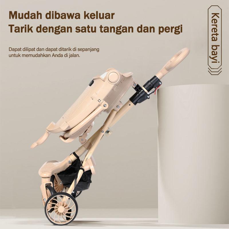 Kereta dorong anak ringan dan bisa dilipat bisa menghadap dua arah nyaman untuk duduk dan tiduran model ekonomis rakit sendiri