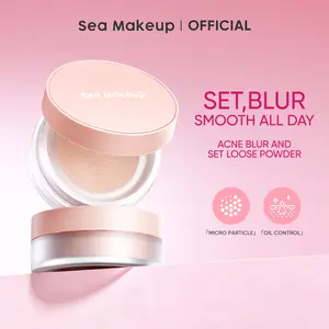 Sea Makeup Acne Blur and Set Loose Powder - Translucent Oil Control dengan Salicylic Acid & Witch Hazel untuk Kulit Berminyak & Berjerawat Non Comedogenic & Fungal Acne Safe 12gr
