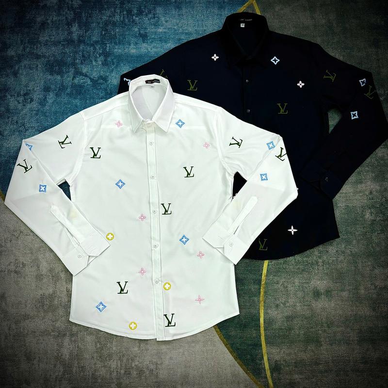 Áo sơ mi nam tay dài chất vải dày dặn thêu họa tiết nổi Form đứng Boy phố Menswear Top