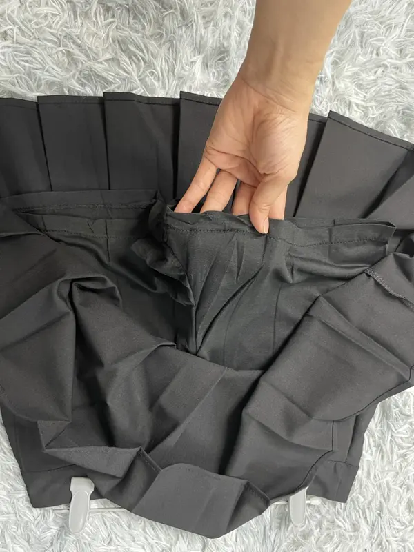 Chân váy xếp ly ngắn, chân váy tennis dài 45-47cm vải 2 biên (KHÔNG TÚI, KHÔNG CO GIÃN) Nữ Khuy khóa kéo boho 4