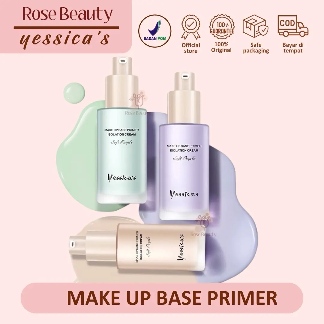Yessica’s Base Make Up Invisible Pore and Oil Control Primer - 30gr Shade Natural Purple Green Wajah
