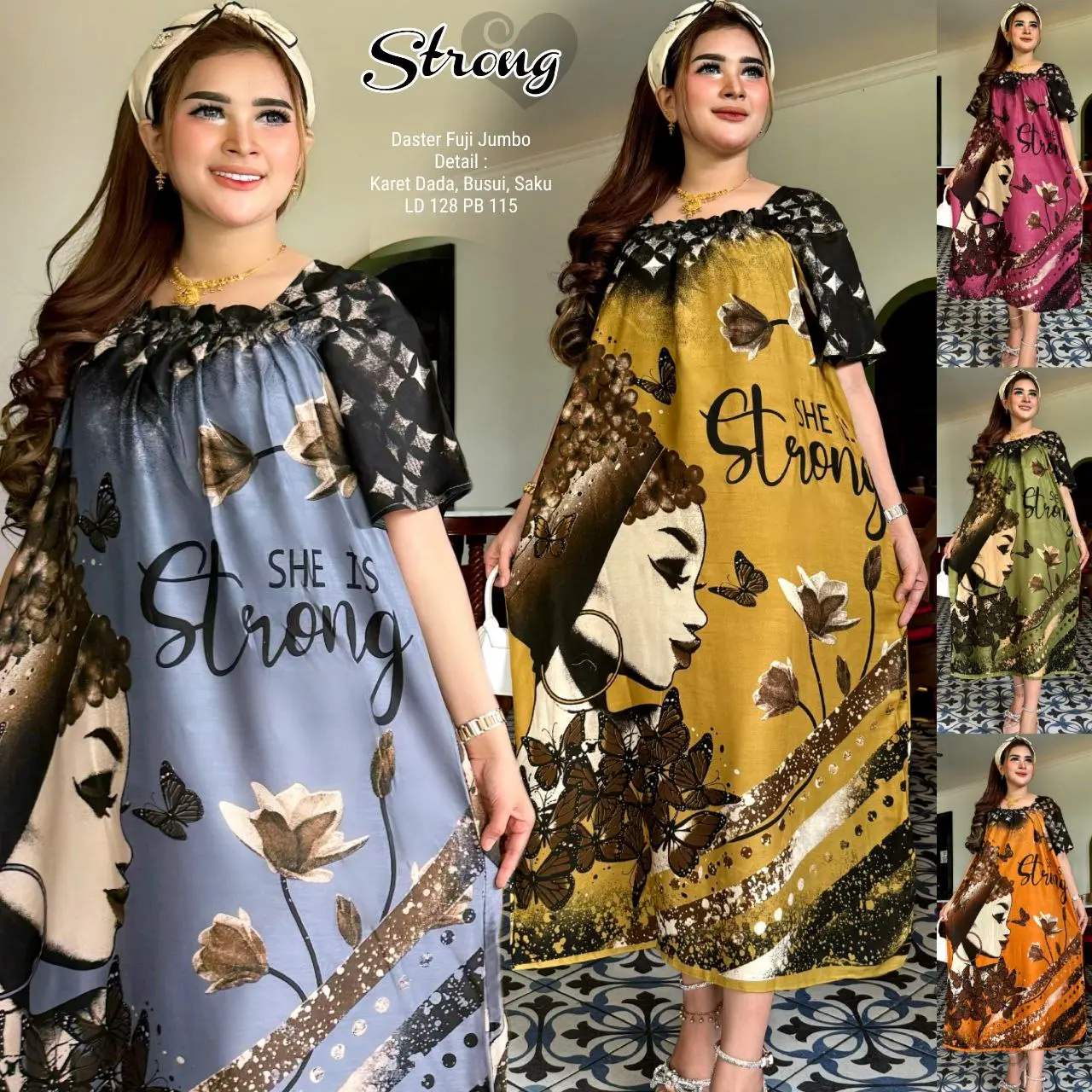 Paket Hemat Dapat 3Pcs Daster fuji jumbo Rayon super busui karet depan Panjang