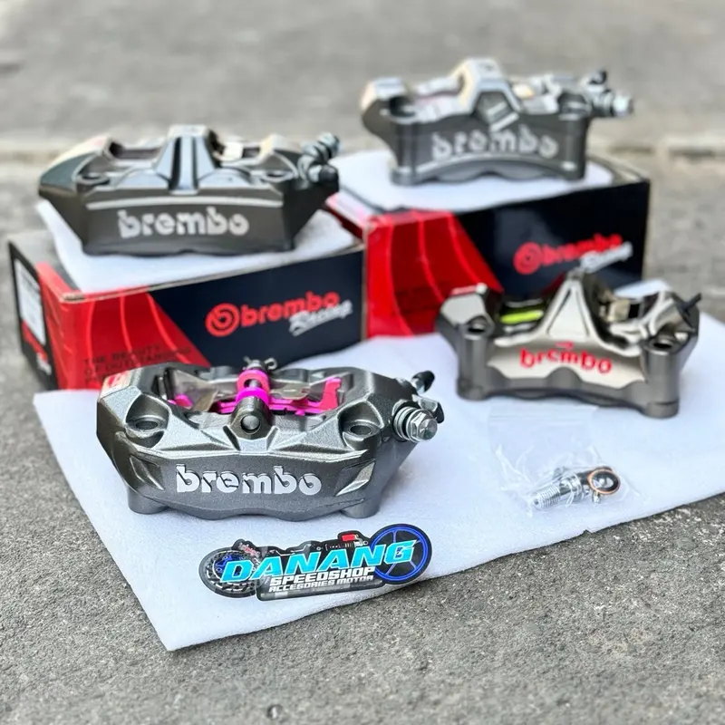 Kaliper Brcmbo 4 Piston Monoblok M432 M50 M7 GP4RX Universal semua motor Bisa untuk Cakram Kanan Dan Kiri Ninja R RR SS MEGAPRO TIGER NOUVO JUPITER MX KING SCORPIO 0
