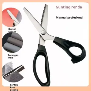 Gunting renda, gunting gelombang, gunting penjahit buatan tangan, kain berpola, gunting gigi gergaji, gunting gigi anjing segitiga, gunting kantor