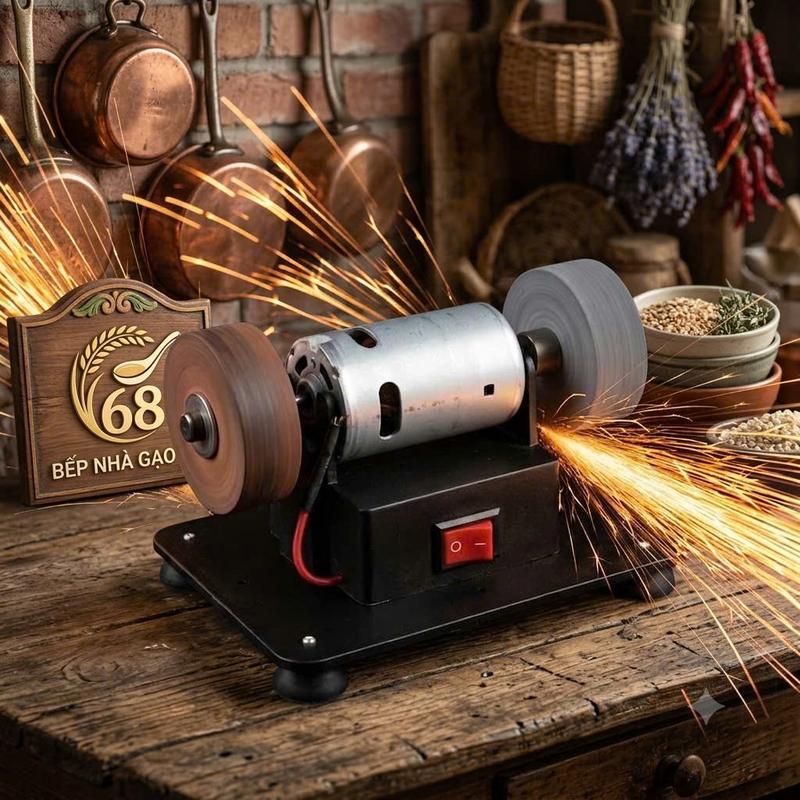 Máy Mài Dao Kéo 2 Đá Động Cơ Mạnh Mẽ, Máy Đánh Bóng Điều Chỉnh Tốc Độ Linh…