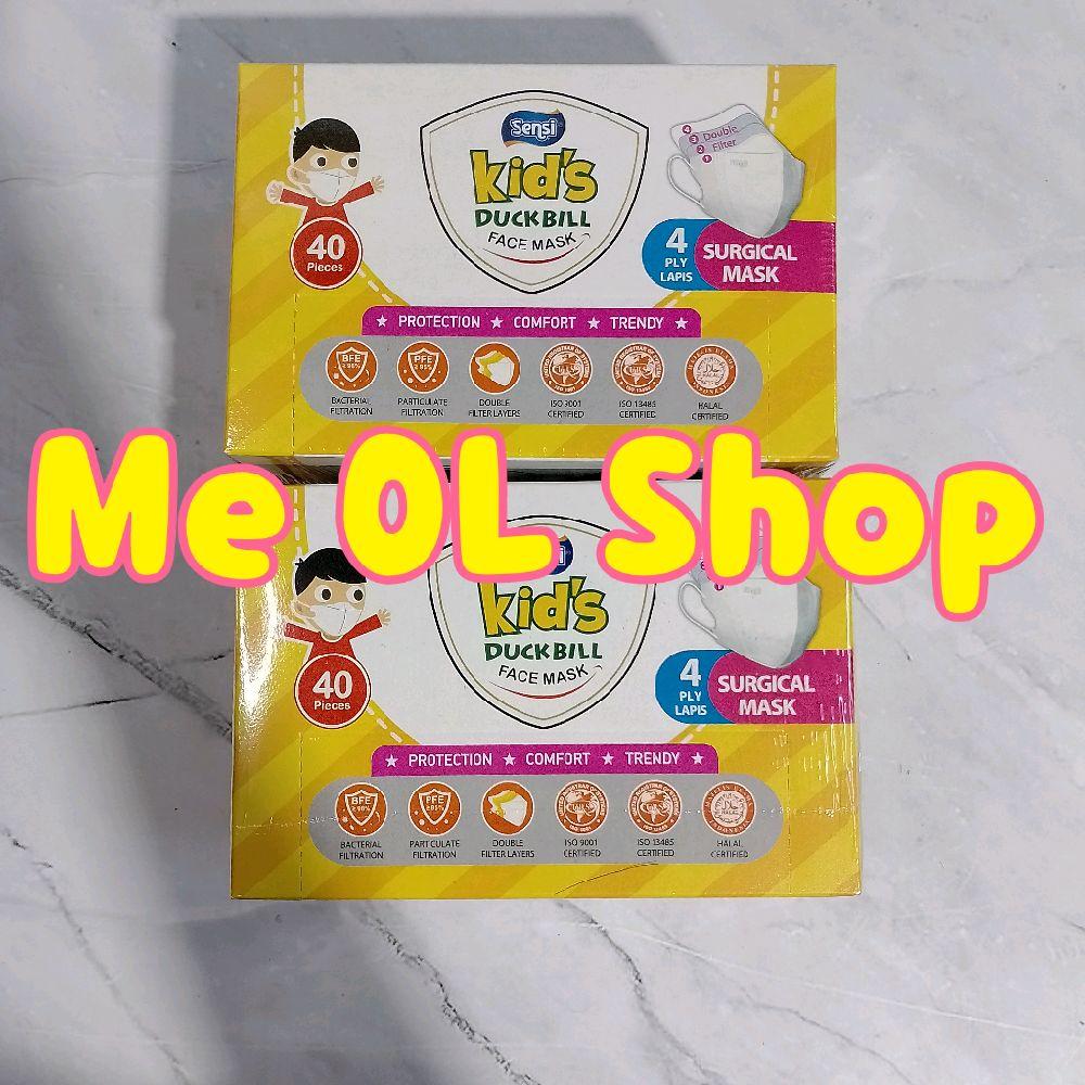 MASKER SENSI KIDS DUCKBILL-ISI 40 PCS/BOX - Duckbil kids putih