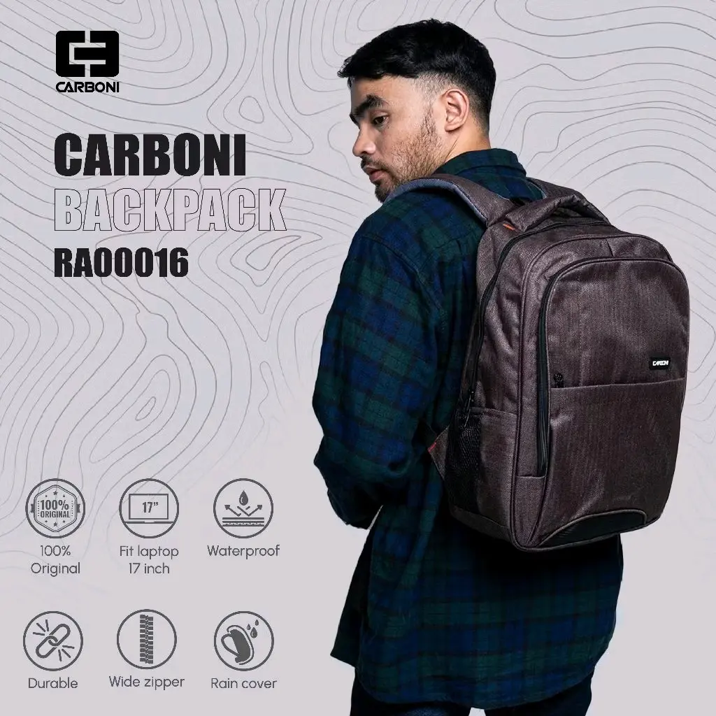 CARBONI RA00016 TAS RANSEL LAPTOP CASUAL/ TAS SEKOLAH