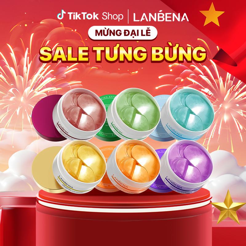 【Official Hàng Mới Về,Mặt Nạ Mắt LANBENA Hỗ Hỗ Trợ Dưỡng Da Mắt Cải Thiện Mờ Thâm Bọng Mắt 60 Miếng Skincare VC/HA/24K/Retinol/Aloe Vera/Peptides,Eye mask,Eye care,Gel Eye Patches
