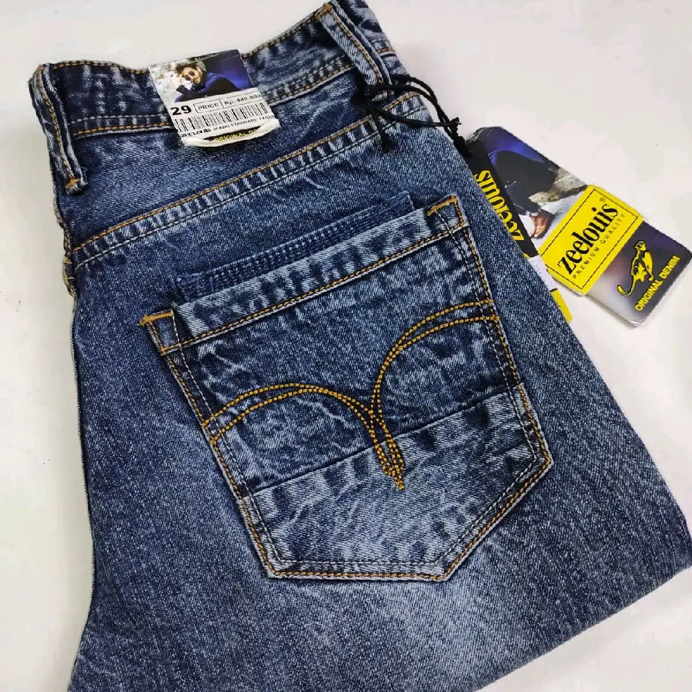 celana panjang jeans ZEE LOUIS 100% original/celana jeans zee Louis pria terbaru terpopuler Hitam Distro Denim
