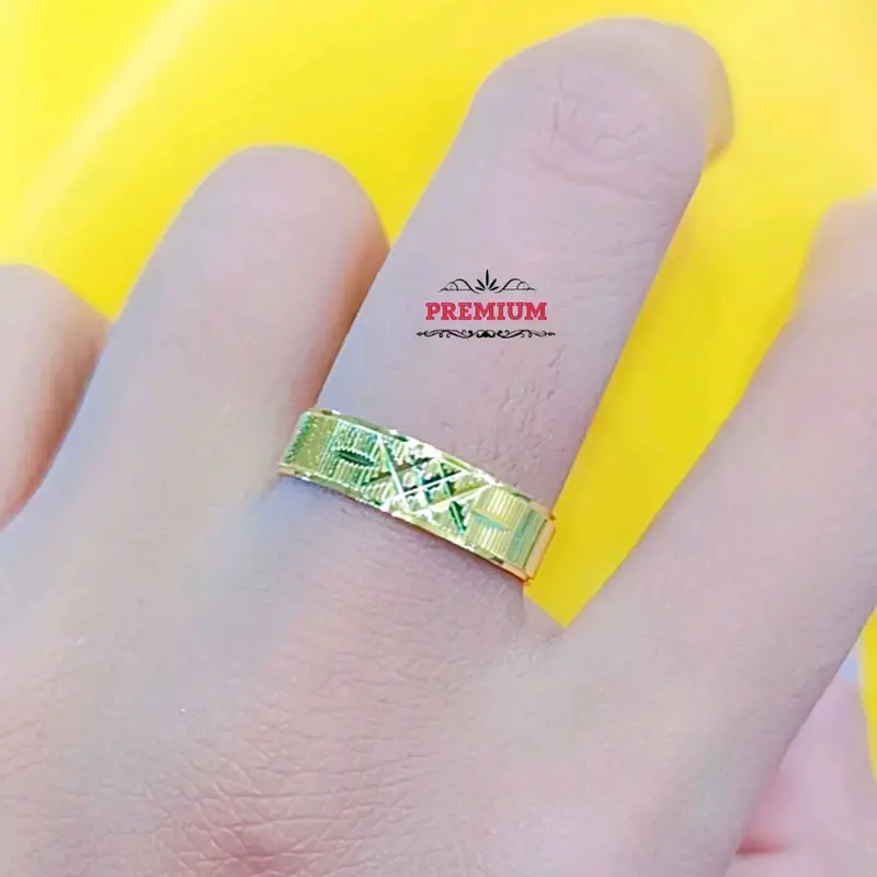 Cincin blink ukir kadar emas kuning dewasa 1