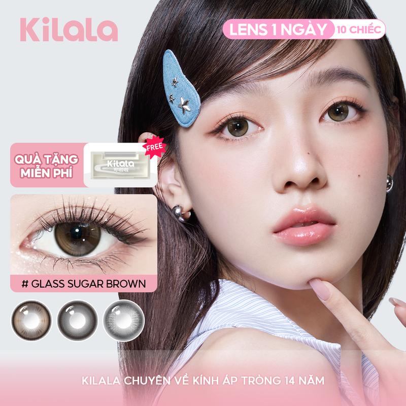 10 chiếc kính áp tròng Kilala LENS 1 NGÀY màu Đen Nâu DIA 14.2mm độ cận 0-7 lens êm mềm màu sắc tự nhiên khiến đôi mắt có hồn hơn xinh đẹp tự nhiên thích hợp đeo đi gặp Crush [Quà tặng miễn phí] [Mua 1 là tặng 1 bộ dụng cụ đeo lens]  [Dụng cụ đeo lens*1]