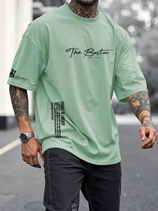 Camiseta gris premium oversize con estampado lateral “Cradle of Liberty” de Boston, camiseta gráfica holgada y transpirable para hombre con cuello redondo, estilo casual de verano con hombros caídos, perfecta como capa sobre la ropa en el gimnasio.