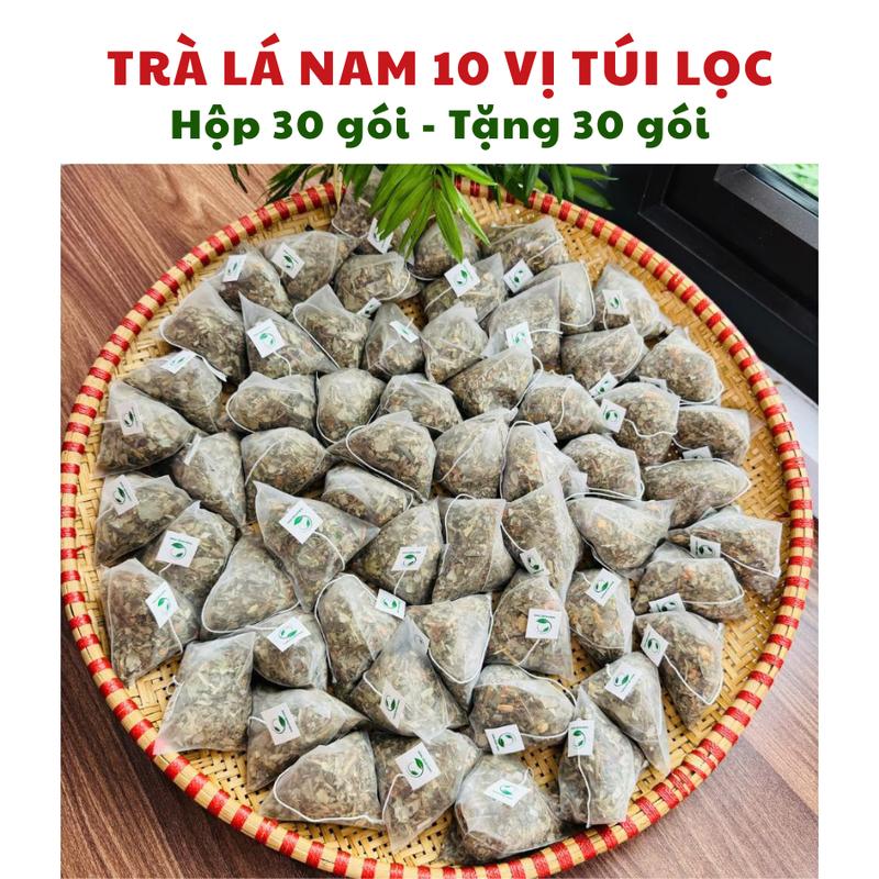   30 gói tặng 30 gói  Trà Lá Nam 10 vị Thảo Dược Zone thành phần Lá sen xạ đen lạc tiên giảo cổ lam phan tả diệp lá mát gan lá vối lá ổi cỏ ngọt hoa nhài. 1 Gói pha 1 bình 1,5-2 lít nước dùng như nước lọc dùng cả ngày. Mỗi ngày dùng 1 gói 