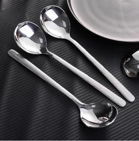 Combo 8 Tặng 2 Thìa Muỗng Hàn Quốc Dài 20cm Thìa Cán Dài Chống Gỉ Muỗng Inox Ăn Súp Ăn Mì Cơm Đầu Tròn