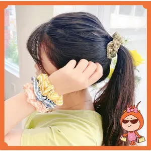 Reseller Welcome - F5130 Ikat Rambut Gaya Korea / Scrunchie Kunciran Rambut Motif Petak / Scrunchie