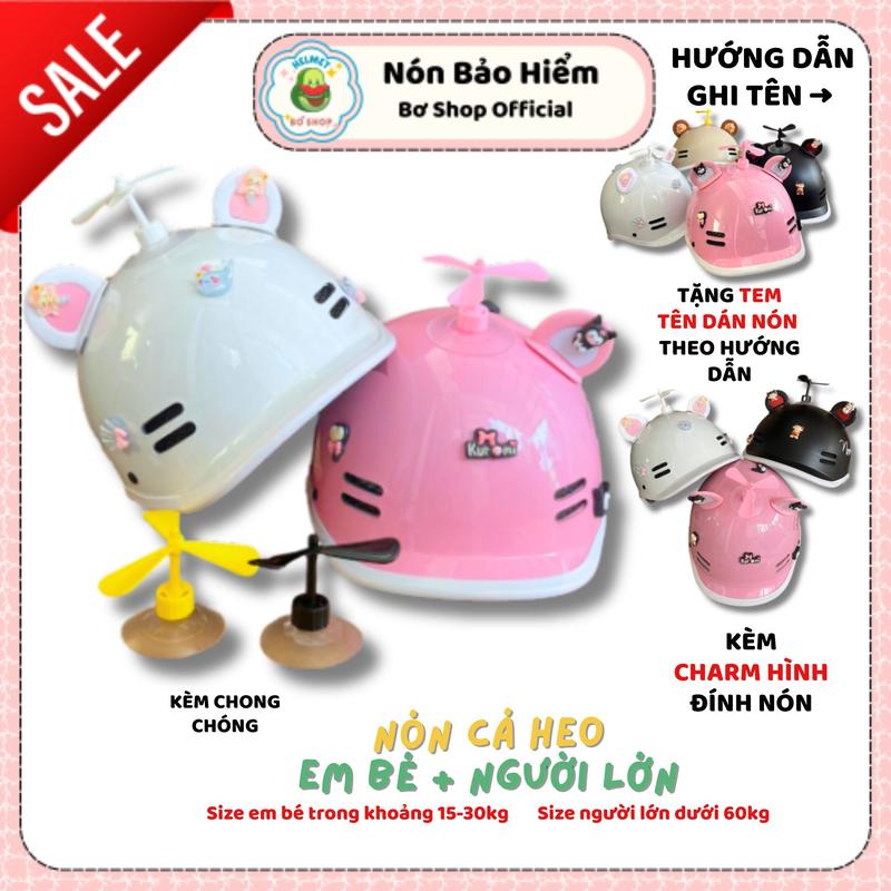 SIZE LỚN + BÉ Nón Bảo Hiểm Cá Heo Em Bé Và Người Lớn Mũ Bảo Hiểm Kiểu Dáng Cá Heo Đạt Chuẩn Đi Xe Máy mubaohiem Bơ Shop