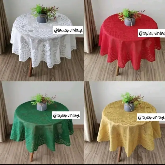 Taplak meja bundar/Taplak meja tamu oshin/Taplak meja teras 5