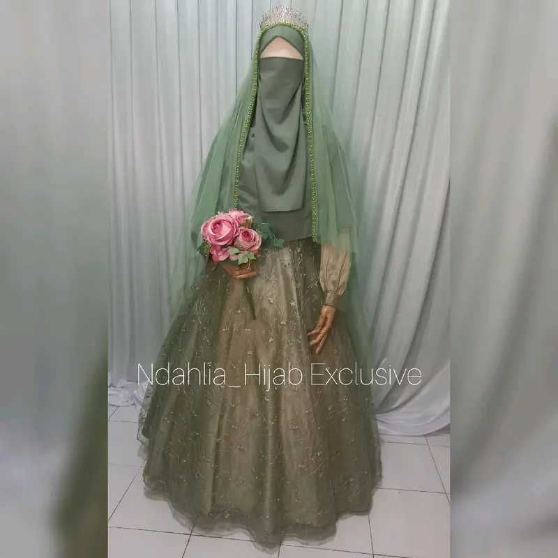 GAUN PENGANTIN SYARI BERCADAR PREMIUM 8