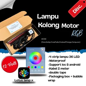 Lampu kolong motor RGB LED Setting menggunakan App, UNIVERSAL SEMUA JENIS MOTOR