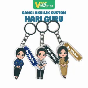 ganci hari guru 2mm versi hari guru - ganci custom nama- souvenir sekolqah - kado hari guru - kado spesial hari guru