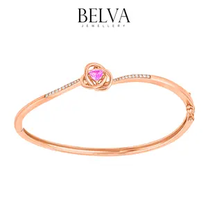 Gelang Berlian Batu Pink Sapphire - Belva Jewellery - HADISBG4116