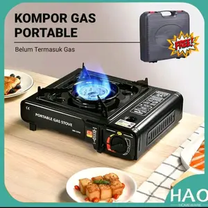 [HAO] Kompor Gas Portable 2 In 1 Kompor Portable Tungku Gas Stainless