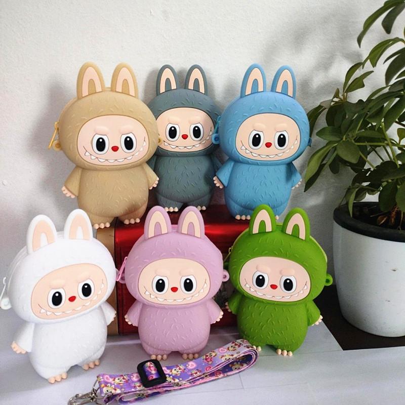 Product Introduction of New Labubu Children's Change Cute Baby Bag Cartoon Cute Silicone Bag Exquisite and Versatile Travel Accessories Crossbody Bag 0