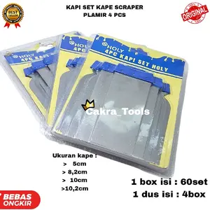 KAPI SET SCRAPER PLAMIR ISI-4 PCS / KAPI SET  Paint Merah Plastik