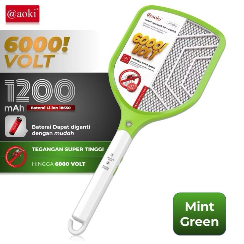 Aoki Raket nyamuk AK-861H 6000! volt 1200mAh / aoki raket nyamuk charger AK-861H 6000! volt / pembasmi hama & Gulma