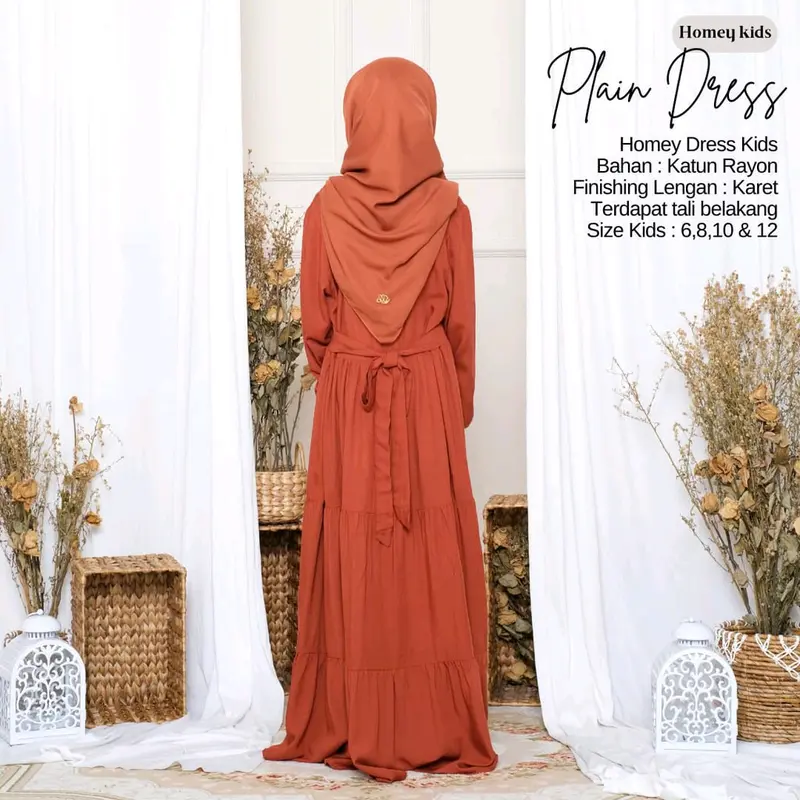 Gamis rayon Anak-  usia 7-13 tahun rayon premium Anak Baju Muslim Dress Remaja tanggung Syari Variasi gamis  rayon 5