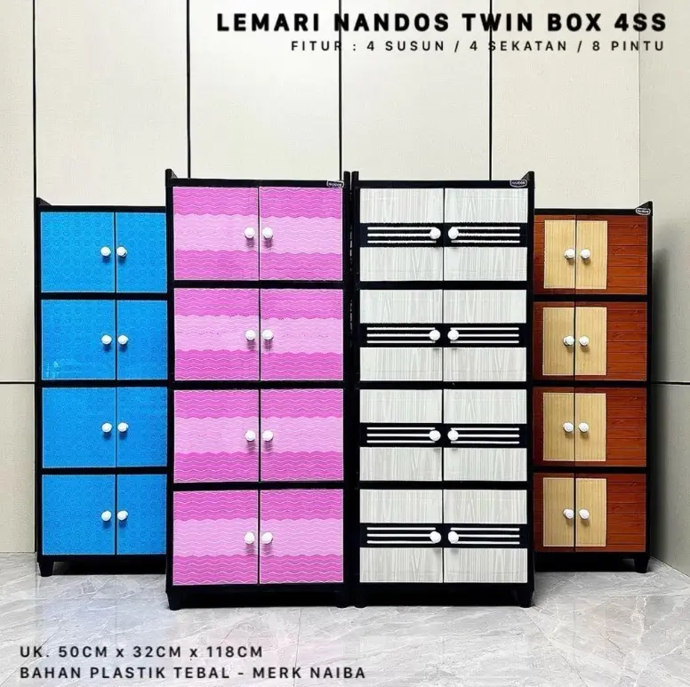 LEMARI PLASTIK NAIBA NANDOS LEMARI TWIN BOX 2 PINTU SERBAGUNA [NAIBOX]