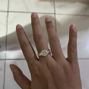 CINCIN TITANIUM ALA KOREA PERHIASAN MEWAH FULL PERMATA Elegan Rings