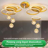 Gambar 【COD】lam puhi as mewah lampu kamar aesthetic lampu kristal mewah ruang tamu LED 3 warna modern minimalis ruang makan kamar tidur Indoor Lighting chandeliers Baja - B17-3-G【Remate/3 Warna/Menyediakan garans】 dari GOGEOUS Lampu store Kab. Tangerang 5 Tokopedia