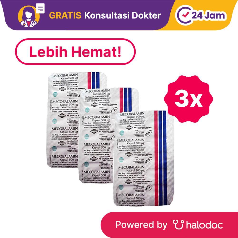 Mecobalamin 500 mcg 3 Strip (10 Kapsul/Strip) - Hemat Borongan