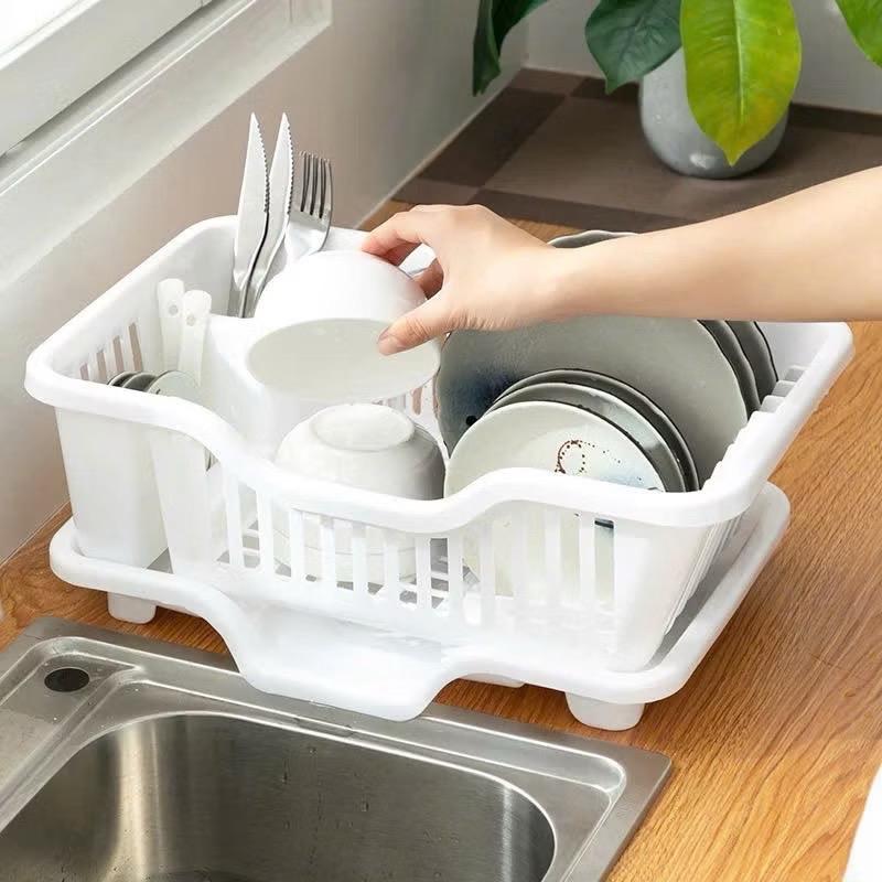Giá để bát - khay úp bát Kệ rổ úp chén - giá úp bát dĩa có khay để đũa muỗng thông minh mẫu mới