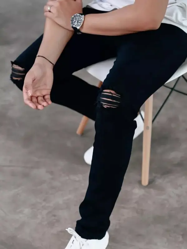 Celana Jeans Pria Bahan Streach Melar Pensil Slim fit Cowok Panjang Cowo Skinny mexcollection Biru Denim Hitam Dewasa Soft Stretch 6