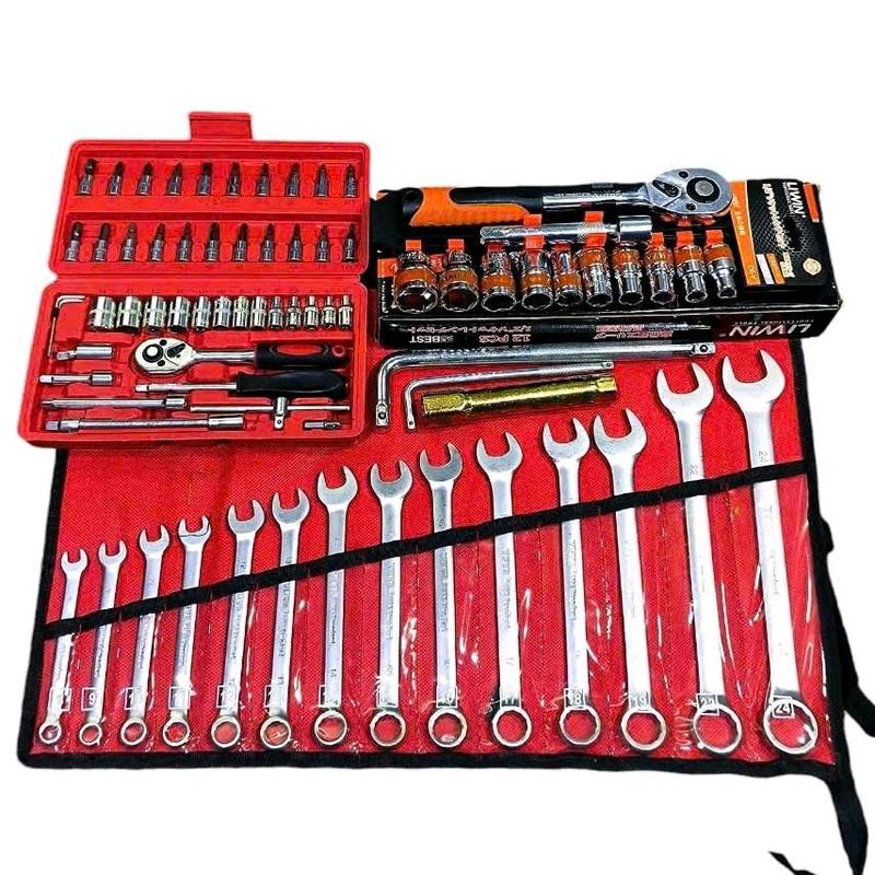  Combo 72 Chi Tiết Sửa Chữa Gồm Bộ Khoá Cờ Lê 8-24mm Bộ Tuýp Tự Động 12 Chi Tiết 1 2 Thông Số 8-24mm Và Bộ Dụng Cụ 46 Chi Tiết 1 4  Tặng Cần L 1 2 ,1 4 và Bugi  