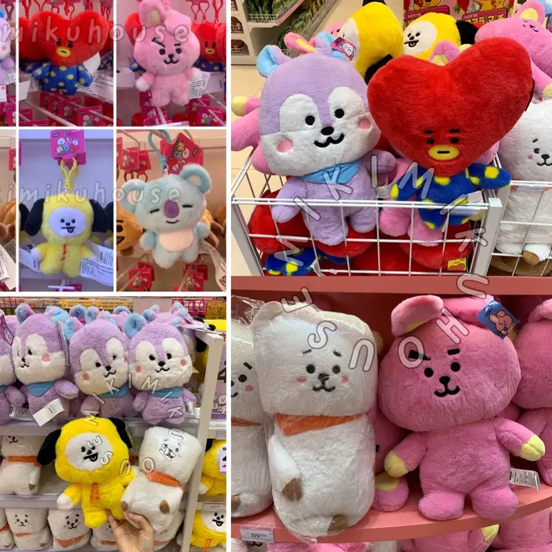 SALE MINISO X BT21 DOLL BAG CHARM PLUSH BONEKA JUMBO KEYRING KEYCHAIN BT21 MINISO READY STOCK RJ KOYA SHOOKY MANG CHIMMY TATA COOKY 0