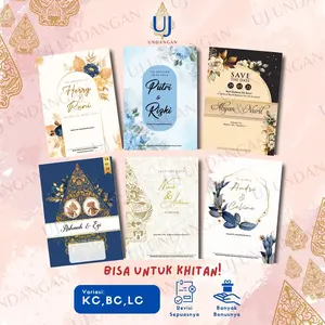50 pcs [UJ UNDANGAN] BC Lipat Dua LC Lipat Tiga Undangan Pernikahan BC Gramatur 160 | Surat Unik Murah | Undangan khitanan | kartu Undangan Pernikahan Elegan Rustic
