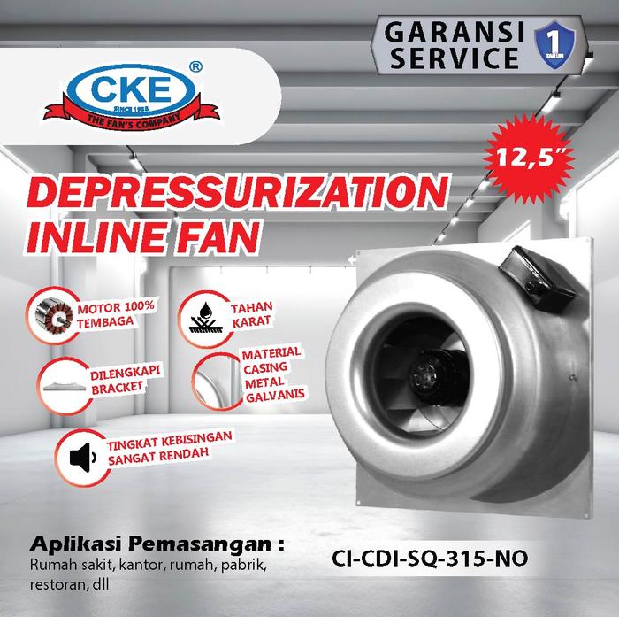 Gambar Duct Inline CI-CDI-SQ-315-NO 12.6 Inch Inline Fan Duct Blower Hisap dari Kipas Online CKE Kab. Tangerang Tokopedia